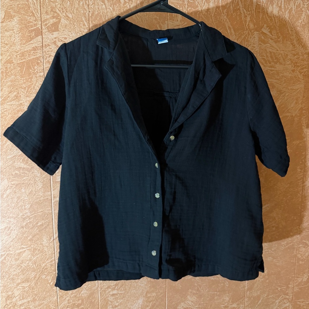 Old Navy Black Button Down Shirt
